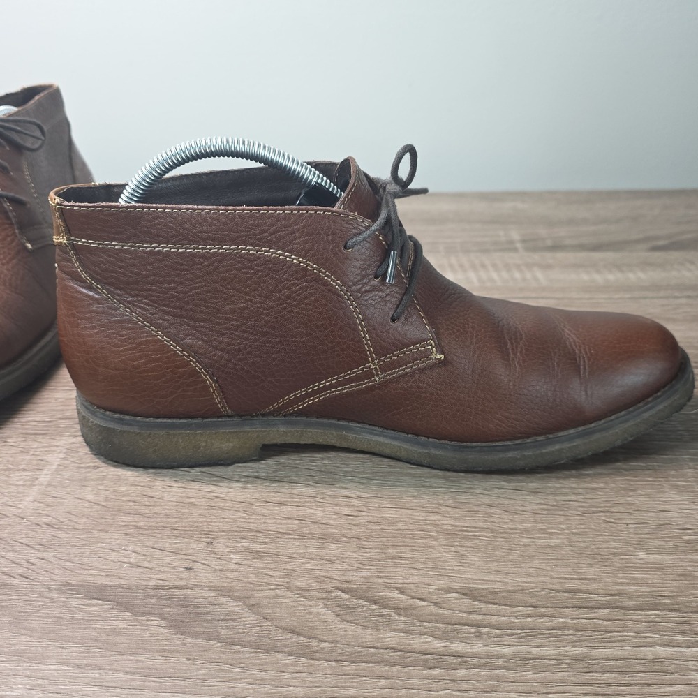 Johnston & Murphy Mens Brown Pebbled Leather Chukka Boots 59-12363 Size 10M - Picture 4 of 11